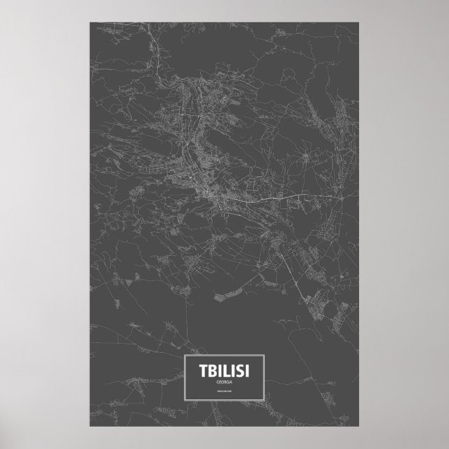 Tiflis, Georgien (weiß auf schwarz) Poster (Vorne)