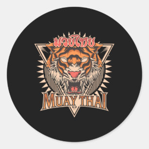 Tigar Muay Thai Mma Vintage Kickbox-Training _1 Runder Aufkleber