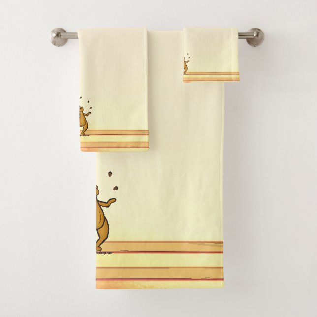 Tigdewdrops Jonglierendes Eichhörnchen Badehandtuc Badhandtuch Set (Insitu)