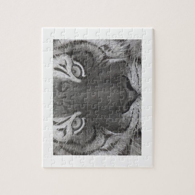 tiger和　パズル　水墨画　虎 puzzle (Vertikal)