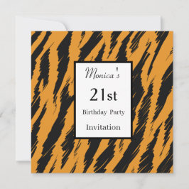 Tiger 21. Geburtstagsfeier Party Einladung