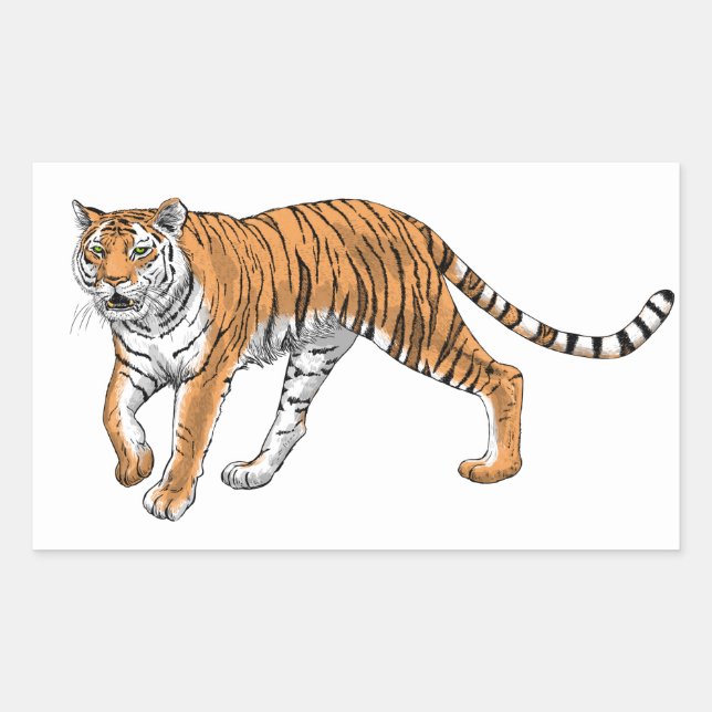 Tiger 2 rechteckiger aufkleber (Vorderseite)