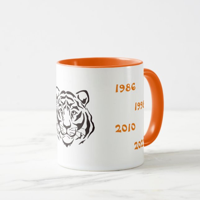 Tiger-Abbildung Schwarz-weiß Tasse (VorderseiteRechts)