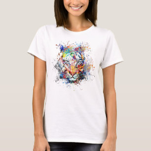 Tiger Abstrakt Art Painting T-Shirt
