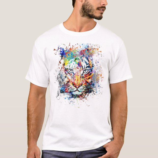 Tiger Abstrakt Art Painting T-Shirt (Vorderseite)
