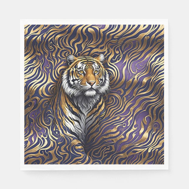 Tiger Abstrakt Art Serviette (Vorderseite)