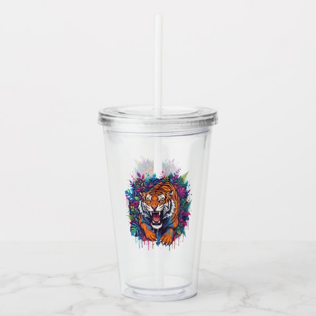 Tiger Acryltrinkbecher (Vorderseite)