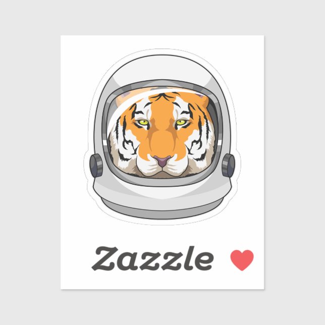Tiger als Astronaut mit Helm Aufkleber (Blatt)