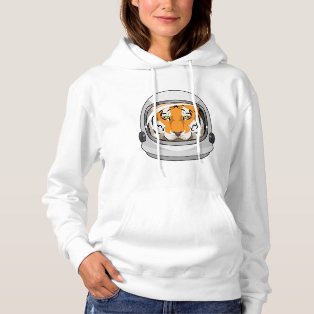 Tiger als Astronaut mit Helm Hoodie (Vorderseite)