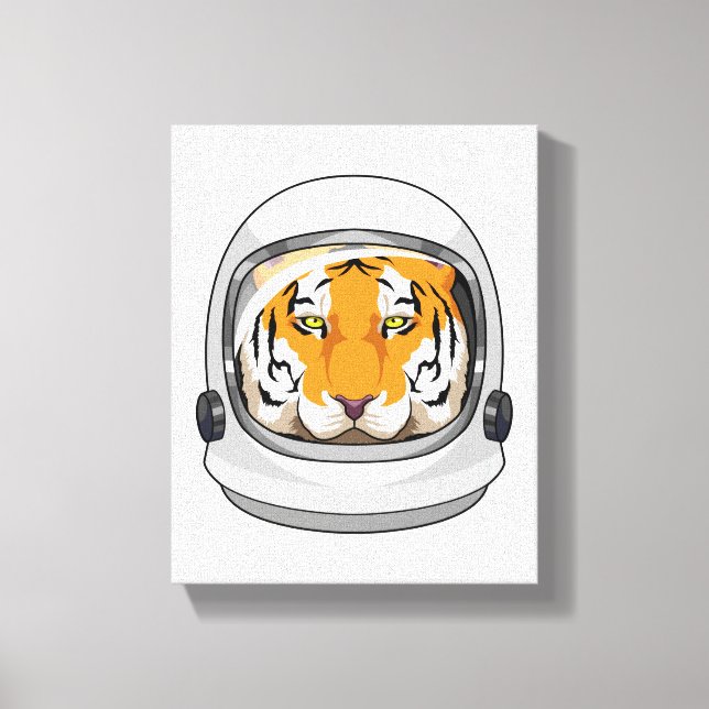 Tiger als Astronaut mit Helm Leinwanddruck (Vorderseite)
