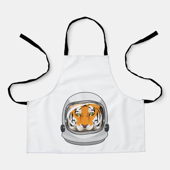 Tiger als Astronaut mit Helm Schürze (Vorderseite)