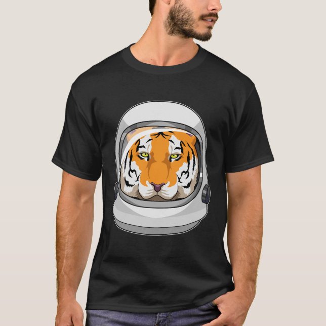Tiger als Astronaut mit Helm T-Shirt (Vorderseite)
