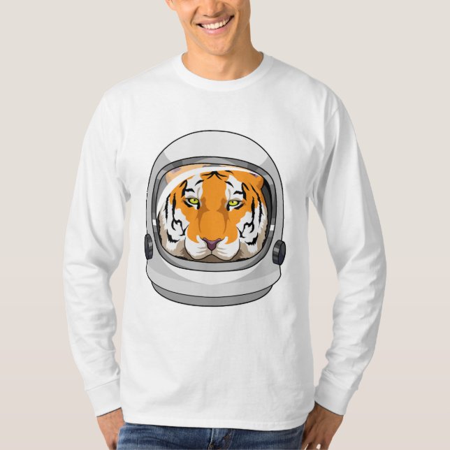 Tiger als Astronaut mit Helm T-Shirt (Vorderseite)