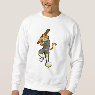 Tiger als Baseballspieler mit Baseballschläger Sweatshirt