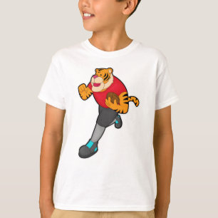 Tiger als Fußballspieler mit Fußball T-Shirt