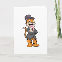 Tiger als Groom mit Jacket & Hut