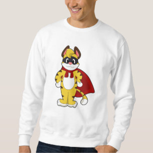 Tiger als Held mit Maske & Kap Sweatshirt