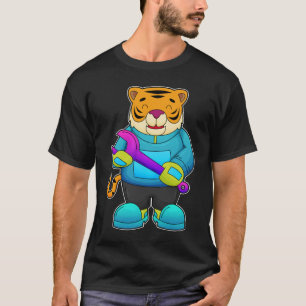 Tiger als Mechaniker mit Schlüssel T-Shirt