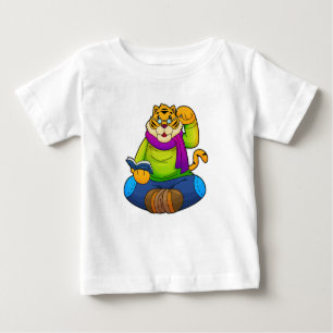 Tiger als Nerd mit Buch Baby T-shirt