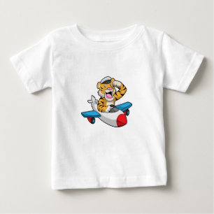 Tiger als Pilot in Flugzeuge Baby T-shirt