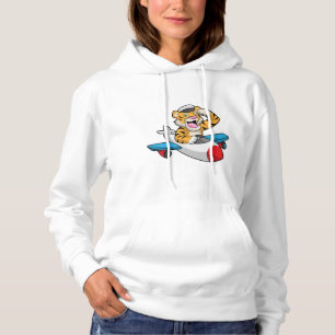 Tiger als Pilot in Flugzeuge Hoodie