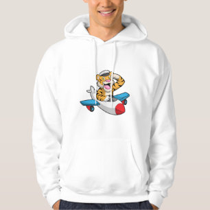 Tiger als Pilot in Flugzeuge Hoodie
