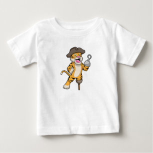 Tiger als Pirate mit Holzbein und Hooker Hand Baby T-shirt