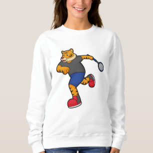 Tiger als Tennisspieler mit Tennisschläger Sweatshirt