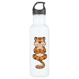 Tiger an der Yoga-Fitness Edelstahlflasche
