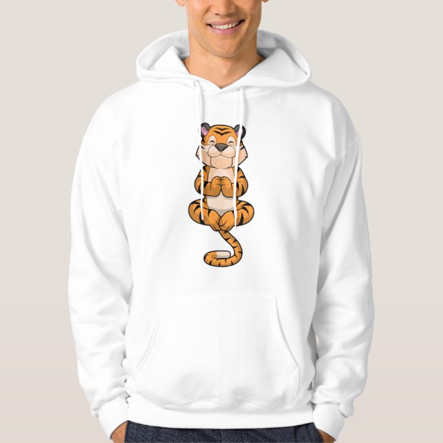 Tiger an der Yoga-Fitness Hoodie (Vorderseite)