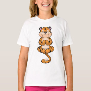 Tiger an der Yoga-Fitness T-Shirt