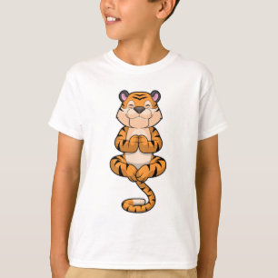 Tiger an der Yoga-Fitness T-Shirt