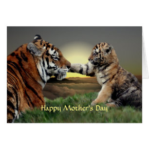 Tiger and Cub Mother Day Card