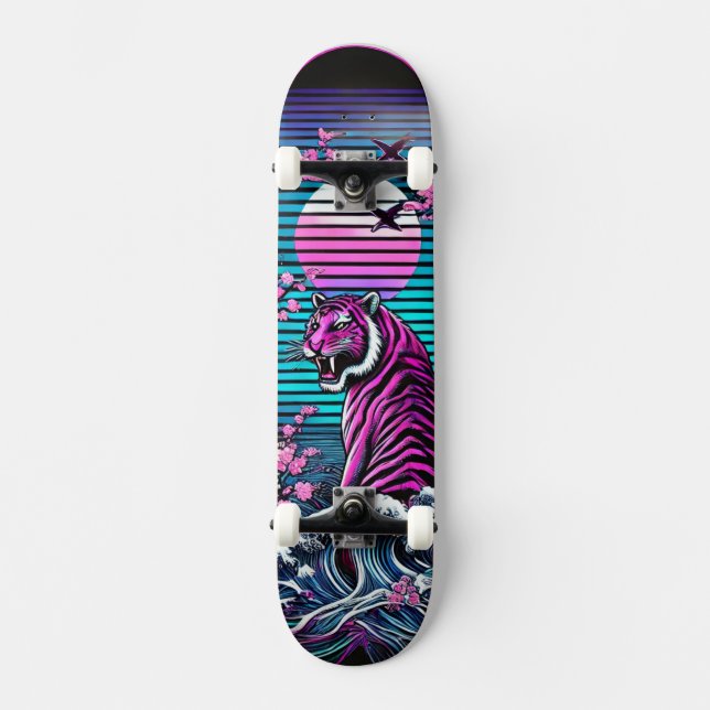 Tiger and Wave Skateboard Deck - Bold Vintag (Vorderseite)