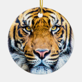 Tiger-Angesicht Nah-Monogramm-Name Keramik Ornament