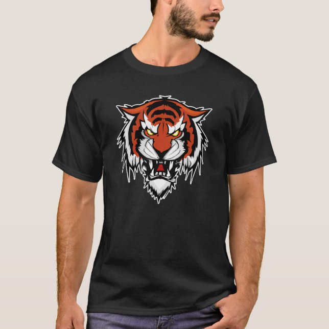 Tiger Angry Big Cat Evil Beast Predator Animal T-Shirt (Vorderseite)