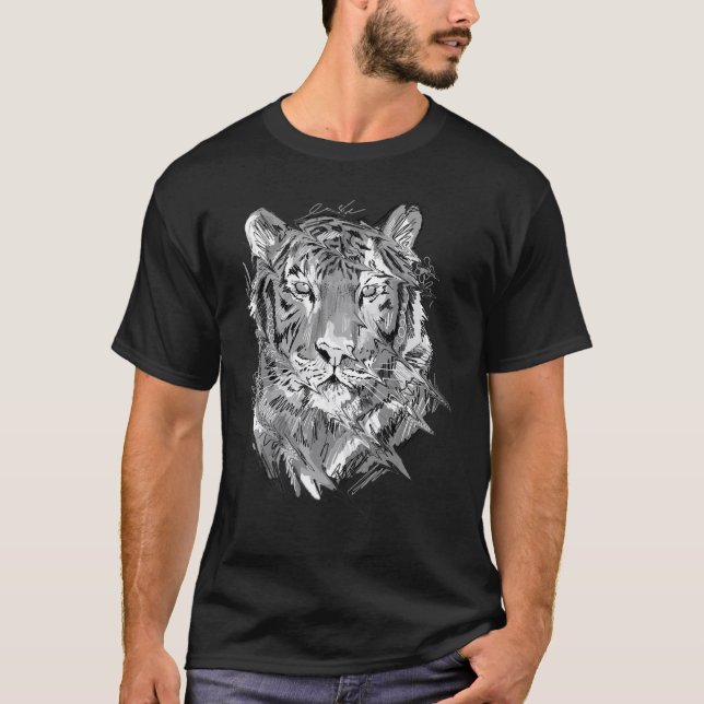 Tiger Animal Art Animal Lovers T-Shirt (Vorderseite)