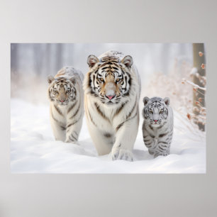 Tiger Animal Family Wandern Natur aus Poster