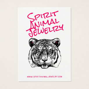 Tiger Animal Illustration Rosa Drehbuch Ohrkarte