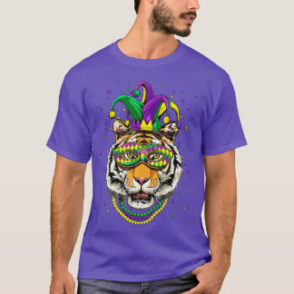 Tiger Animal Lover Niedlich Mardi Gras Carnival Je T-Shirt