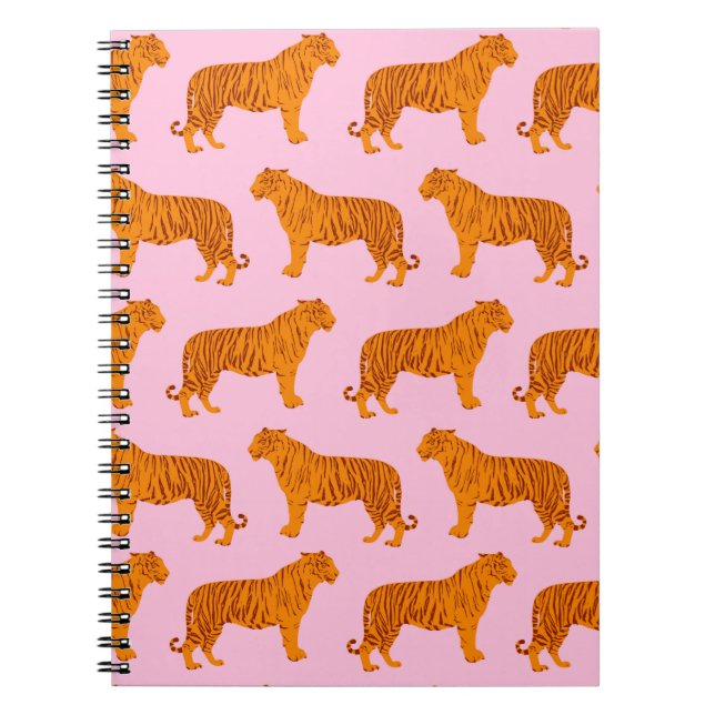 Tiger Animal Pink Modern Notizblock (Vorderseite)