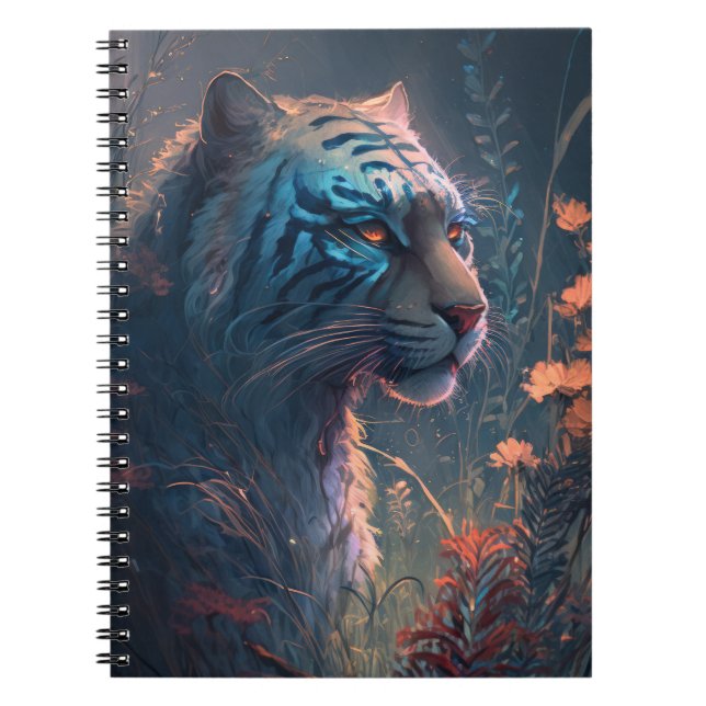 Tiger Animal Portrait Painting Wildlife Outdoor Notizblock (Vorderseite)