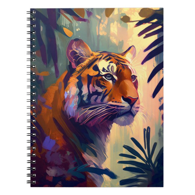 Tiger Animal Portrait Painting Wildlife Outdoor Notizblock (Vorderseite)