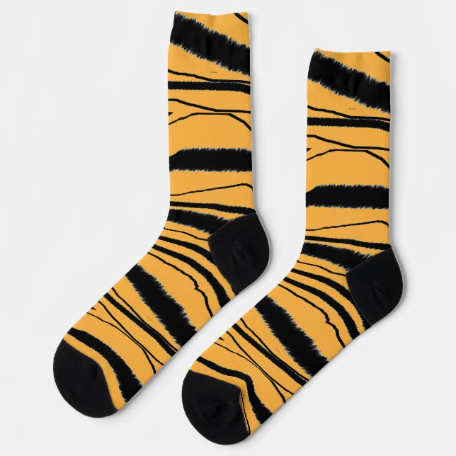 Tiger Animal Print Premium Crew Socks Socken (Linkes Detail)