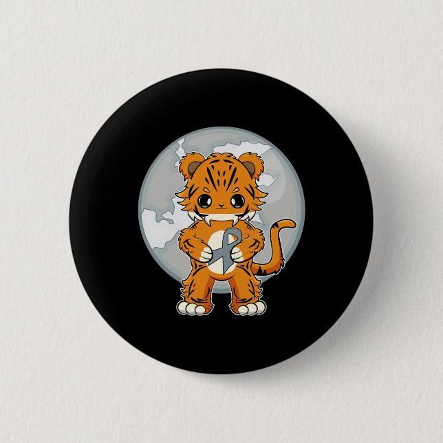 Tiger Anime Cat Dyslexie Bewusstsein Button (Vorderseite)