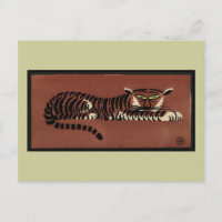 Tiger - Antike, farbenfrohe Buchillustration