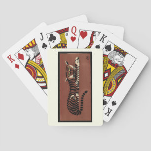 Tiger - Antiquarische, farbenfrohe Buchillustratio Spielkarten