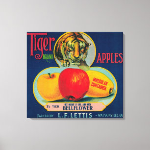 Tiger-Apple-Kiste LabelWatsonville, CA Leinwanddruck