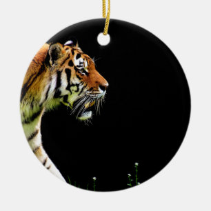 Tiger Approaching - Wildtierarbeiten Keramik Ornament