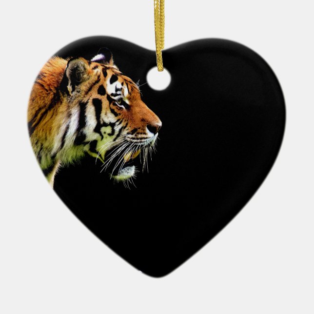 Tiger Approaching - Wildtierarbeiten Keramikornament (Vorne)